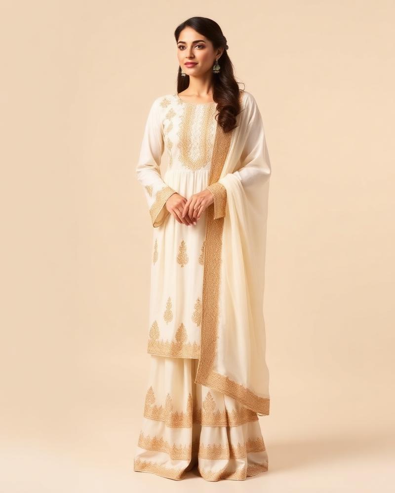 Chikankari Ivory Kurta Set